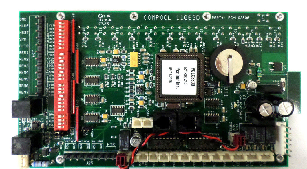 Pentair Compool PCLX3800 PCB Circuit Board 520388, Version 2.7 Replace 3600 3400