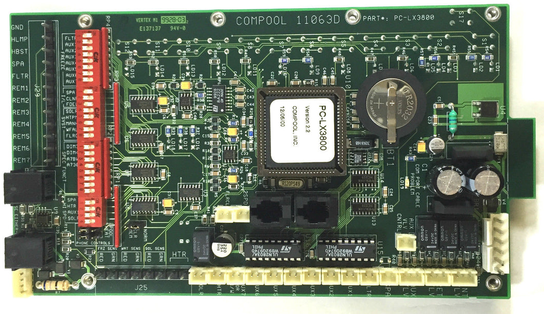 Pentair Compool PCLX3800 Circuit Board PCB LX3800 Version 2.2 Replace 3600 3400