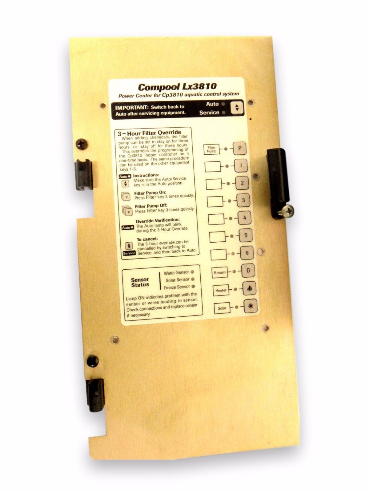Pentair Compool LX3810 Replacement Bezel ONLY for Power Center Plate ...