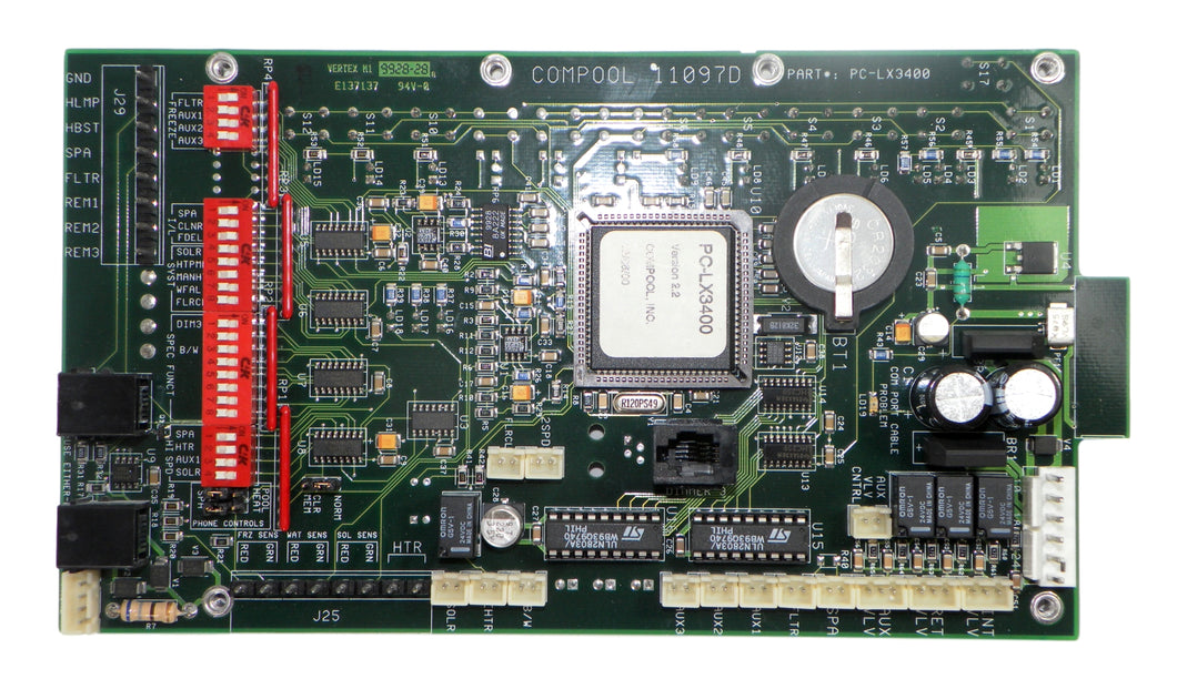Compool PC-LX3400 PCLX3400 PC Board 520388 Version 2.2