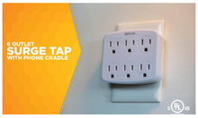 Load image into Gallery viewer, Woods 41196 6-Outlet Wall Tap with Phone Cradle