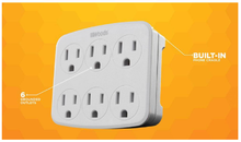 Load image into Gallery viewer, Woods 41196 6-Outlet Wall Tap with Phone Cradle
