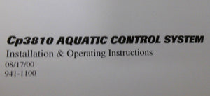 Compool CP3810 Aquatic Control System Original Owners Manual Installation Guide