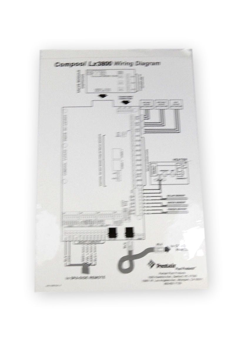 Compool PCCP3800 Replacement Label Decal Sticker Wiring Diagram PC-LX3800